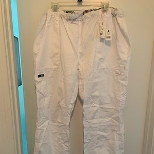 Scrub pants with tags